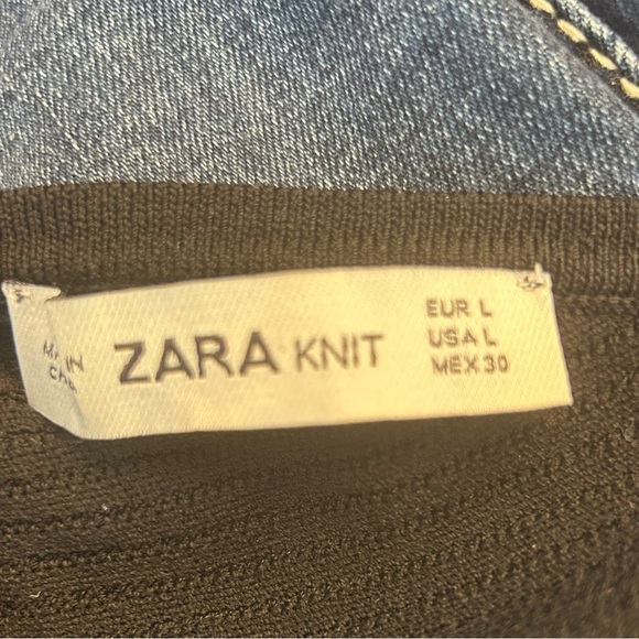 ➕Zara Black Cutout knit top Large Viscose/Nylon - Picture 5 of 6